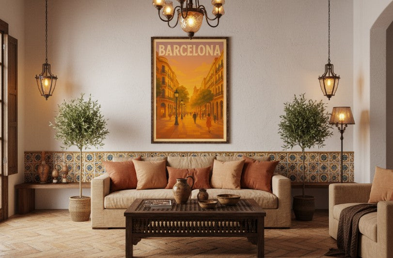 Spain, Barcelona, LaRamble, Sunset