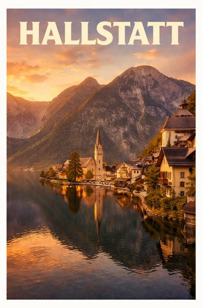 Austria, Hallstatt - Lake Sunset