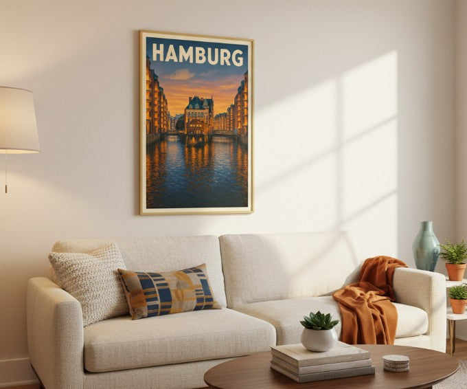 Germany, Hamburg - Canal Sunset