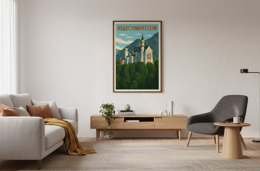 Germany, Neuschwanstein - Retro, Art