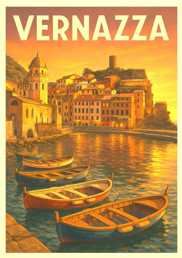Italy, Vernazza, Sunset