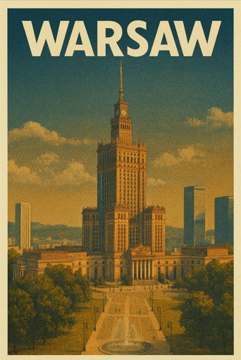 Poland, Warsaw - Palace of Culture, Retro