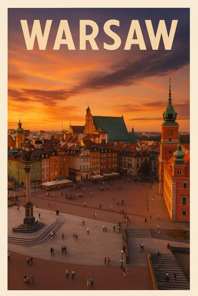 Poland,Warsaw, Old Town, Sunset