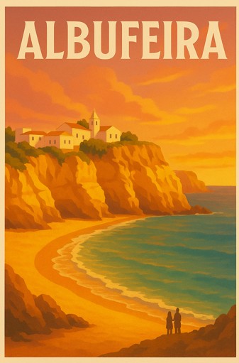 Portugal, Albufeira, Beach, Sunset
