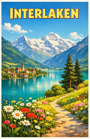 Switzerland, Interlaken - Lake Flower