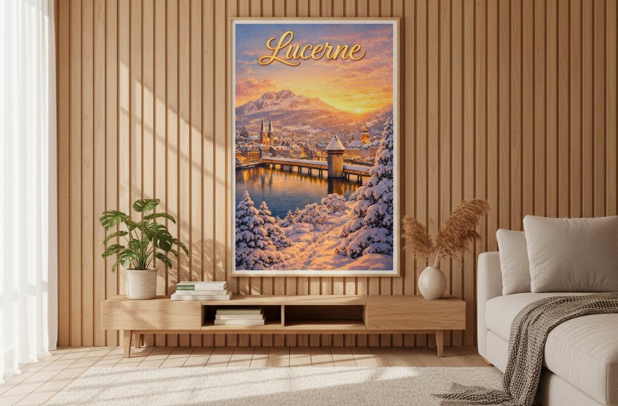 Switzerland, Lucerne - Snow Sunset