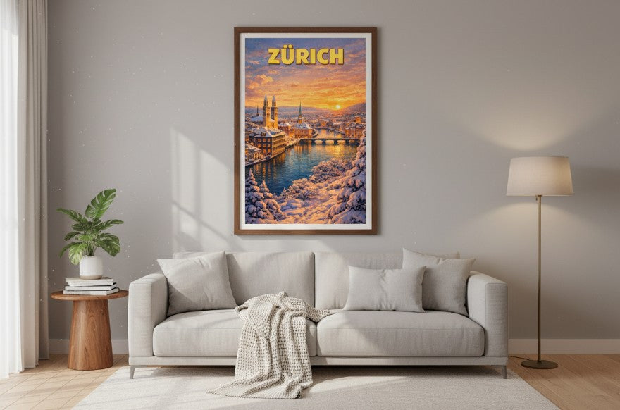 Switzerland, Zurich - Snow Sunset
